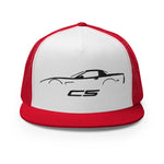 Corvette C5 Outline 5th Gen Vette Owner Custom Embroidered 5 Panel Trucker Cap Snapback Hat