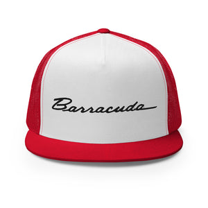 1970s Barracuda Emblem Script Muscle Car Cuda Classic Cars Custom Embroidered 5 Panel Trucker Cap Snapback Hat