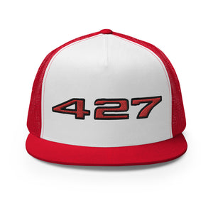 Chevy 427 Engine Classic Cars Emblem Custom Embroidered 5 Panel Trucker Cap Snapback Hat