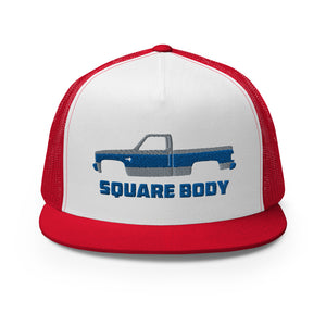 1987 Chevy C10 Silverado Square Body American Pickup Truck Custom Embroidered 5 Panel Trucker Cap Snapback Hat