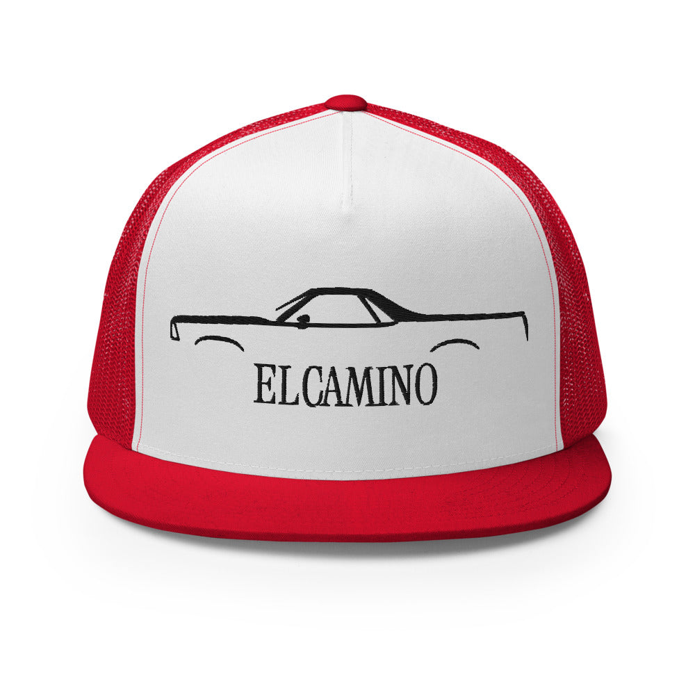 Chevy El Camino 5th Generation 1978 Classic Car Silhouette Custom Embroidered 5 Panel Trucker Cap Snapback Hat