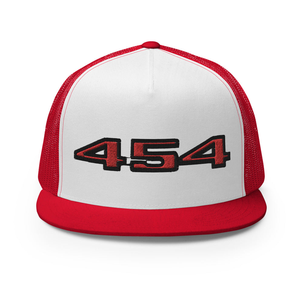 Chevelle Chevy 454 Emblem Big Block Engine Mechanics Custom Embroidered 5 Panel Trucker Cap Snapback Hat