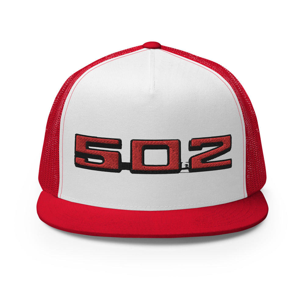 Chevy Big Block Engine 502 Emblem Custom Embroidered 5 Panel Trucker Cap Snapback Hat