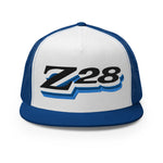 1978 Chevy Camaro Z28 Grille Emblem Blue Shade Retro Muscle Car Custom Embroidered 5 Panel Trucker Cap Snapback Hat