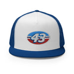 The King 43 Richard Petty Retro Stock Car Racing Custom Embroidered 5 Panel Trucker Cap Snapback Hat