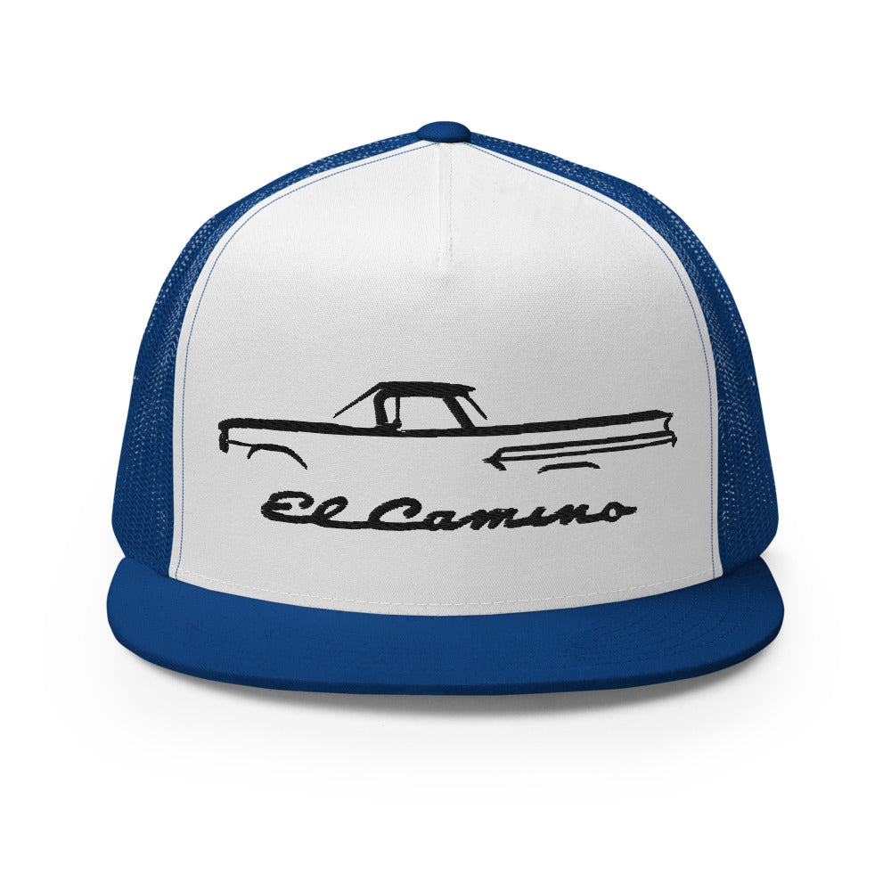 Chevy El Camino First Gen 1959 - 1960 American Classic CarCustom Embroidered 5 Panel Trucker Cap Snapback Hat