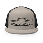 1957 Chevy 57 Belair Bel Air Outline Antique American Collector Car Custom Embroidered 5 Panel Trucker Cap Snapback Hat