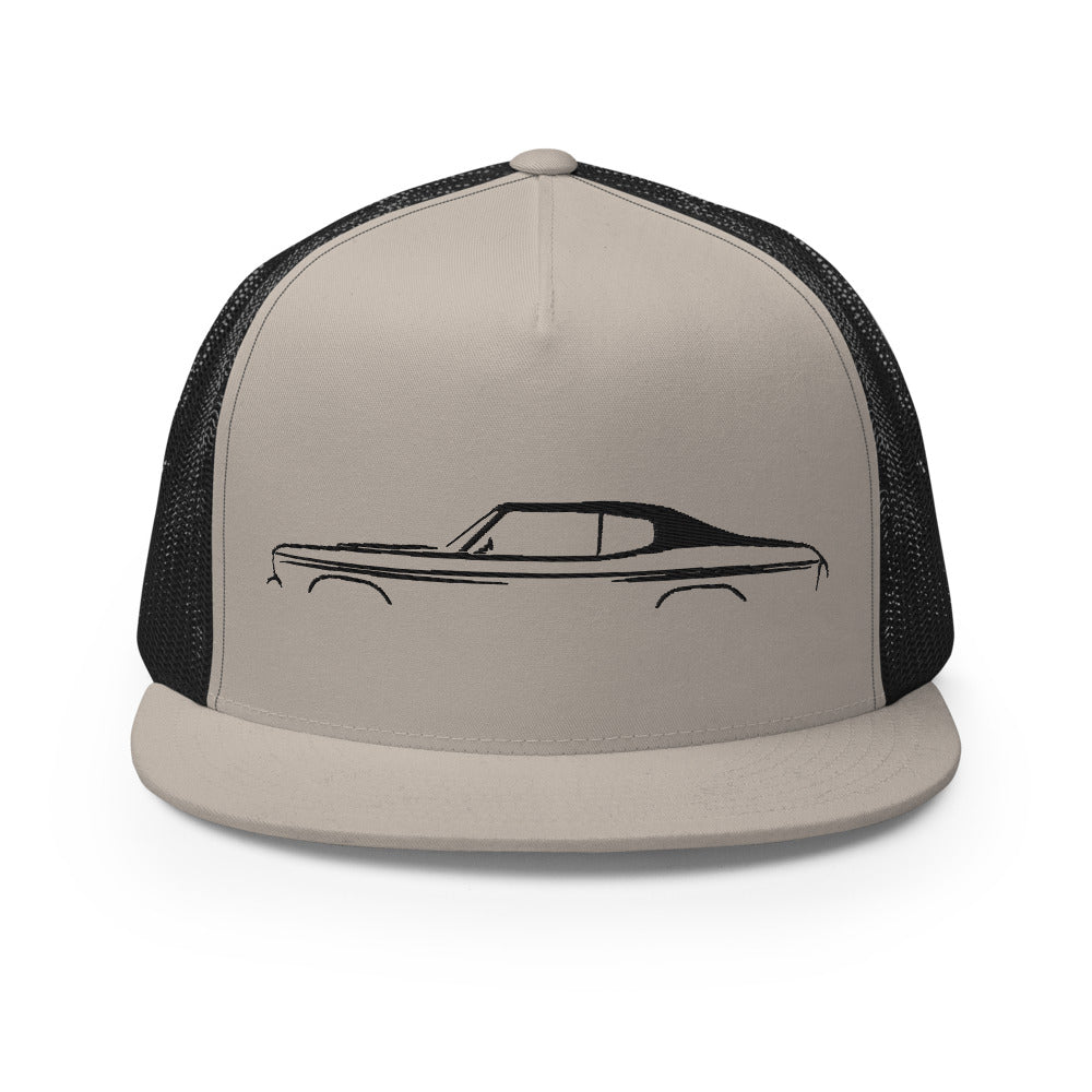 1970 Chevelle SS Silhouette Muscle Car Custom Embroidered 5 Panel Trucker Cap Snapback Hat