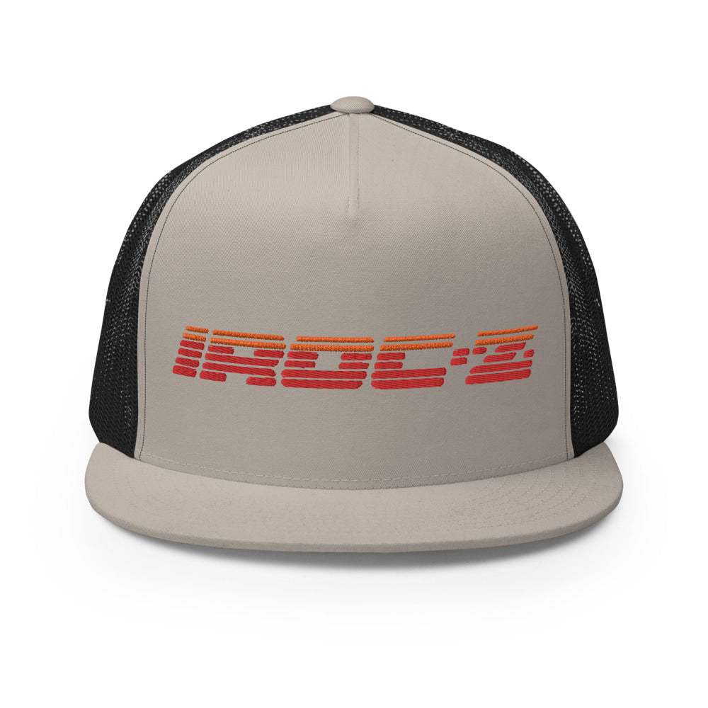 Retro Vintage 1980s Chevy Camaro IROC-Z Logo Fender Emblem Custom Embroidered 5 Panel Trucker Cap Snapback Hat