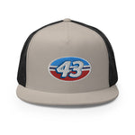 The King 43 Richard Petty Retro Stock Car Racing Custom Embroidered 5 Panel Trucker Cap Snapback Hat