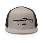 Corvette C5 Outline 5th Gen Vette Owner Custom Embroidered 5 Panel Trucker Cap Snapback Hat