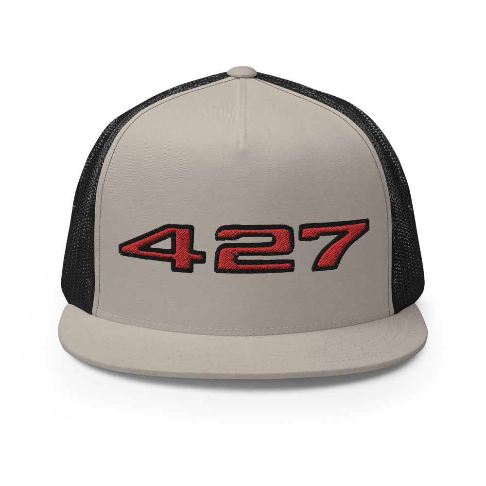 Chevy 427 Engine Classic Cars Emblem Custom Embroidered 5 Panel Trucker Cap Snapback Hat