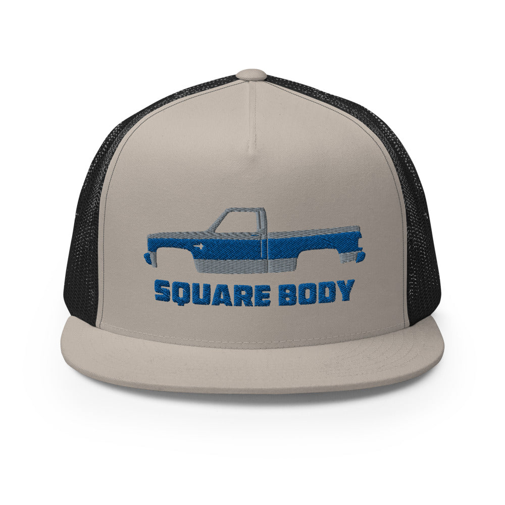 1987 Chevy C10 Silverado Square Body American Pickup Truck Custom Embroidered 5 Panel Trucker Cap Snapback Hat