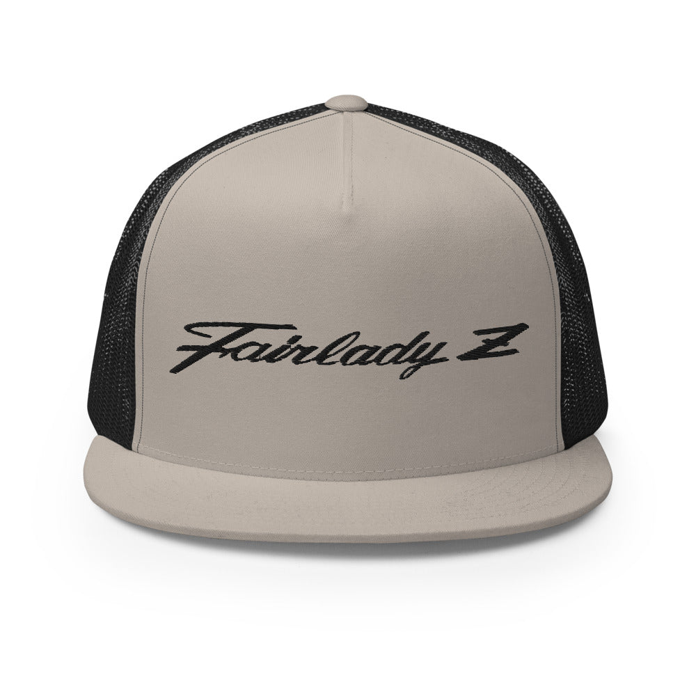 Fairlady Z Emblem Script Datsun 240z 280z Vintage JDM Car Custom Embroidered 5 Panel Trucker Cap Snapback Hat