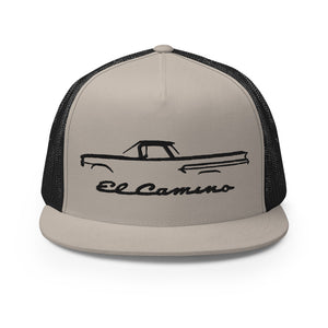 Chevy El Camino First Gen 1959 - 1960 American Classic CarCustom Embroidered 5 Panel Trucker Cap Snapback Hat