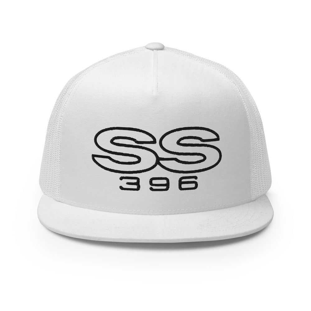 SS 396 Chevy Engine Muscle Car Owner Custom Embroidered 5 Panel Trucker Cap Snapback Hat