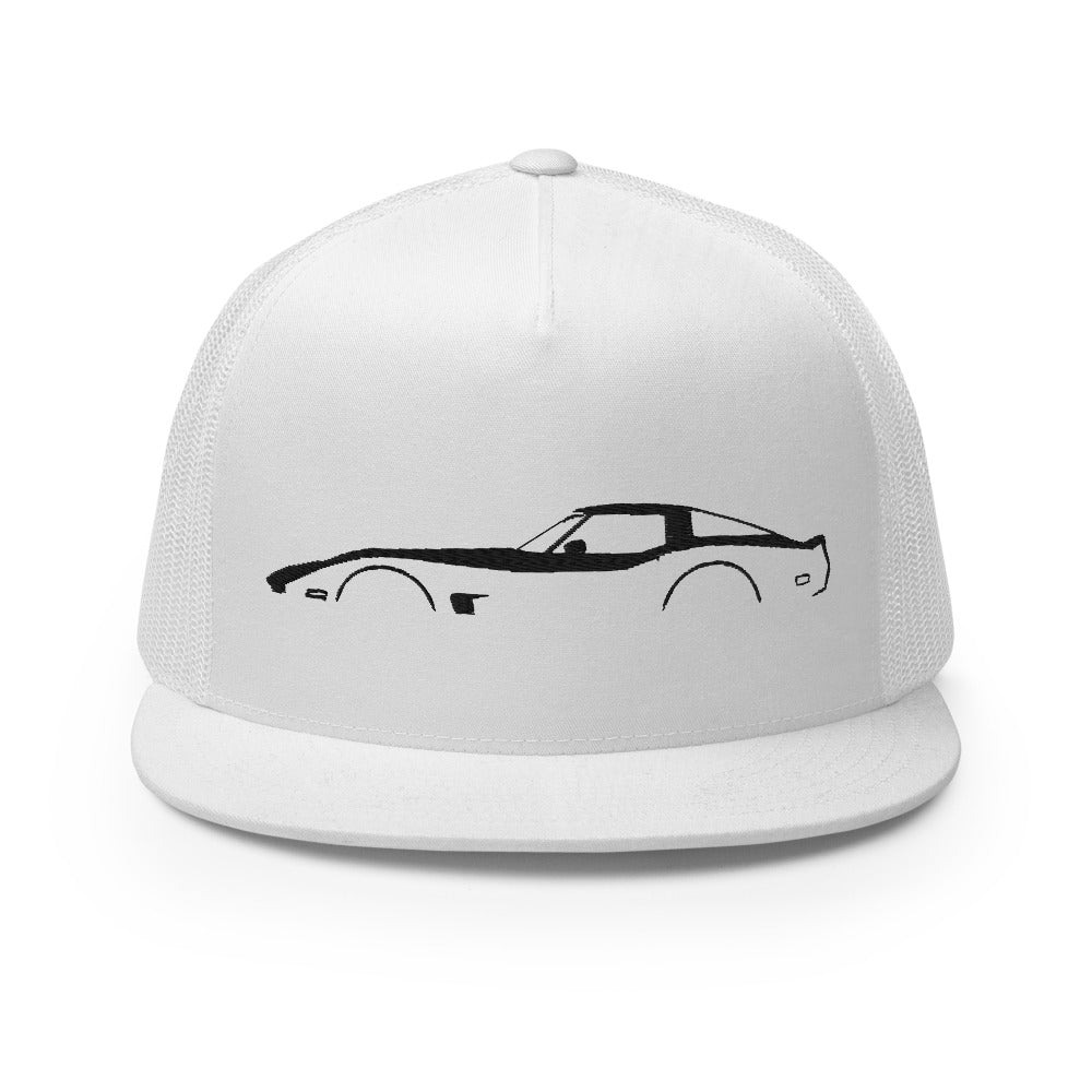 Corvette C3 Outline 3rd Gen Vette Owner Custom Embroidered 5 Panel Trucker Cap Snapback Hat