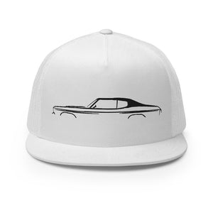 1970 Chevelle SS Silhouette Muscle Car Custom Embroidered 5 Panel Trucker Cap Snapback Hat