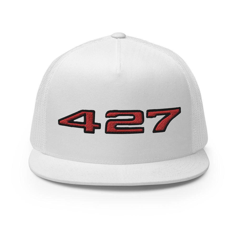 Chevy 427 Engine Classic Cars Emblem Custom Embroidered 5 Panel Trucker Cap Snapback Hat