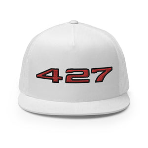 Chevy 427 Engine Classic Cars Emblem Custom Embroidered 5 Panel Trucker Cap Snapback Hat