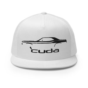 1972 Cuda Barracuda Muscle Car Silhouette Classic Car Owner Custom Embroidered 5 Panel Trucker Cap Snapback Hat