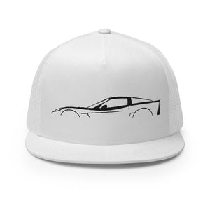 Corvette C6 Outline 6th Gen Vette Owner Custom Embroidered 5 Panel Trucker Cap Snapback Hat