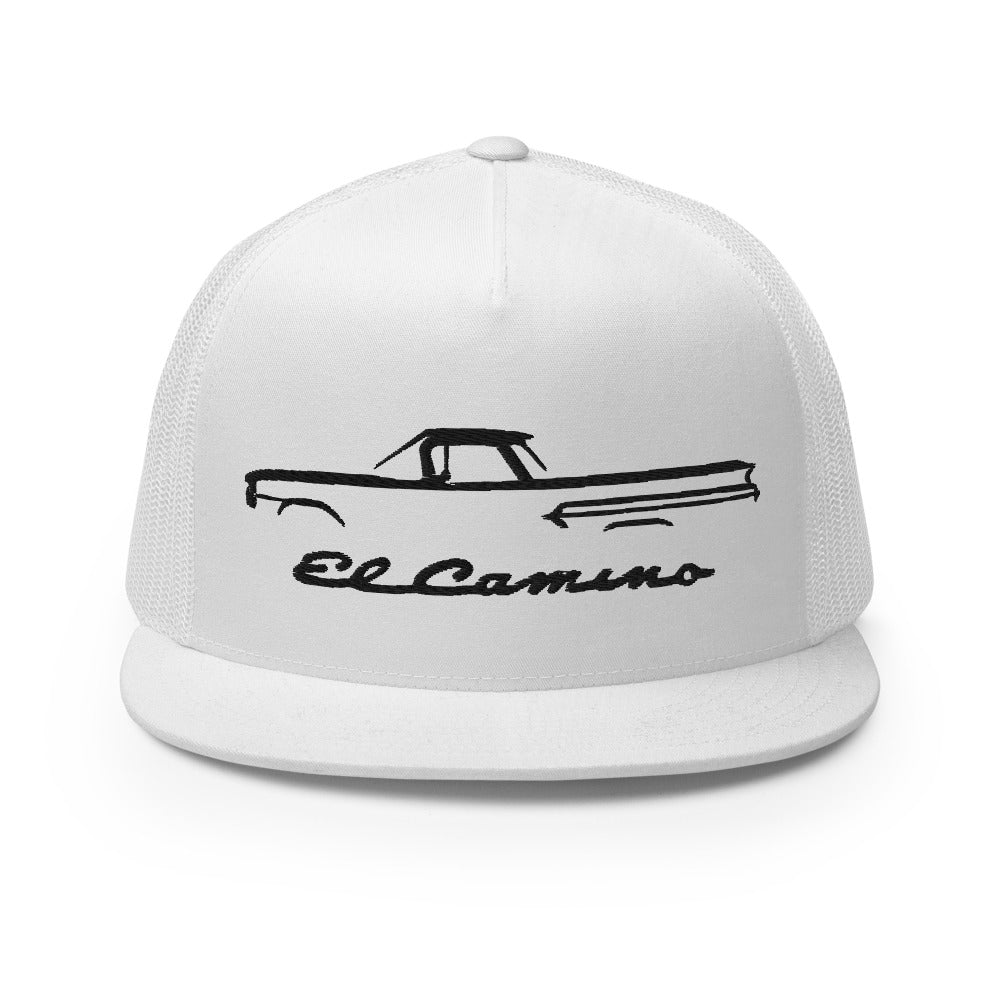 Chevy El Camino First Gen 1959 - 1960 American Classic CarCustom Embroidered 5 Panel Trucker Cap Snapback Hat