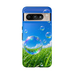 Bubbles Over Grass phone case | Tough Cover