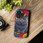 British Shorthair Round Pop Art Tough Phone Case