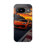 Orange C8 Z06 Flat Plane V8 Speed Art Tough Phone Case