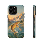Leaping Golden Trout Lake Scene phone case | Tough Cover