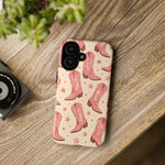 Pink Cowboy Boots phone case | Western pattern | Pastel stars