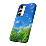 Bubbles Over Grass phone case | Tough Cover