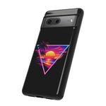 Synthwave Sunset Triangle Phone Case Retro Vaporwave Case