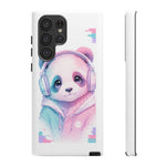 Pastel Panda Phone Case, Glitch Color Block Cover