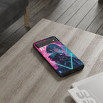 Anime Girl Phone Case Teal, Neon Kanji Calm Gradient Tough Cover