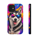 Cool Husky Sunglasses Portrait Tough Phone Case - Abstract