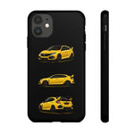 Yellow Type R Sports Car Phone Case Tough JDM Hot Hatch Multi View Print