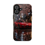 Red FD RX-7 Blossom Alley Tough Phone Case - Rain-Slicked Night