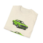 1971 Demon Green Classic Muscle Car T-Shirt | Vintage Coupe Illustration