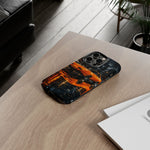 Orange Daytona Phone Case, Rainy City Night Muscle Car Tough Cover