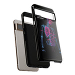 Neon Anatomical Skeleton Phone Case | Internal Displacement Art