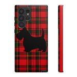 Scottish Terrier Silhouette Plaid Art Tough Phone Case