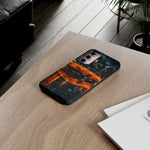 Orange Daytona Phone Case, Rainy City Night Muscle Car Tough Cover