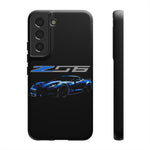 Blue C7 Z06 Sports Car Tough Phone Case Track Style Cover Gift
