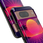 Classic Grid Sunset Vaporwave Art Tough Phone Case