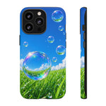 Bubbles Over Grass phone case | Tough Cover