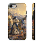 Poodle Painter Scene phone case | Artistic Dog Landscape