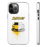 Z06 Corvette Phone Case, Yellow Sketch Reveal Chrome Cover
