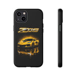 Z06 Corvette Phone Case, Yellow Neon Chrome Studio Cover